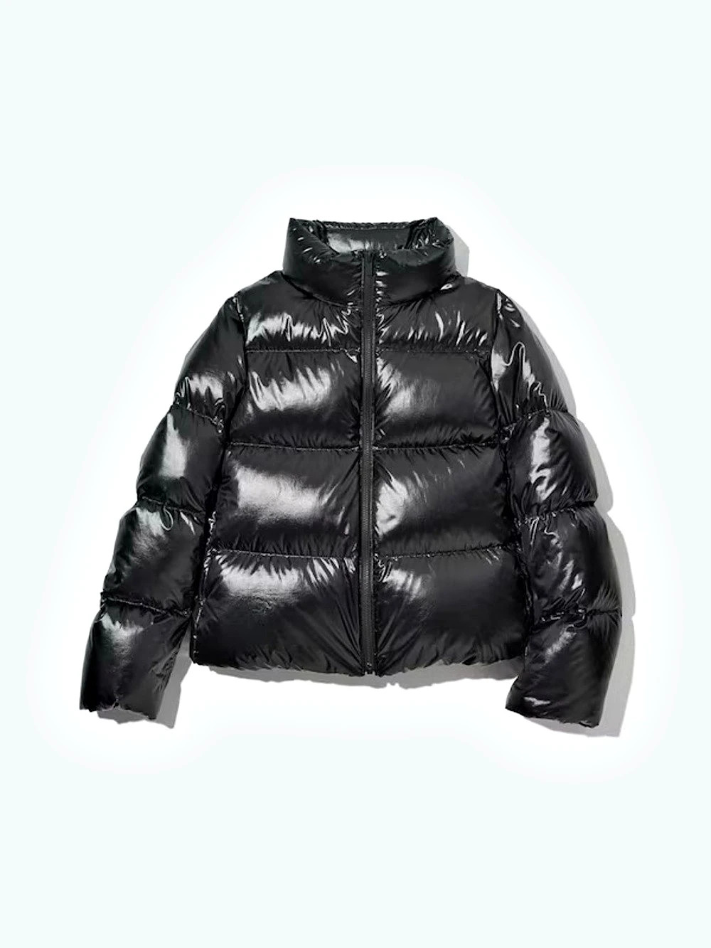 Ultra Light Down Shiny Black Puffer Jacket